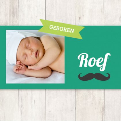 Kaartje "Foto & hout met een snorretje"