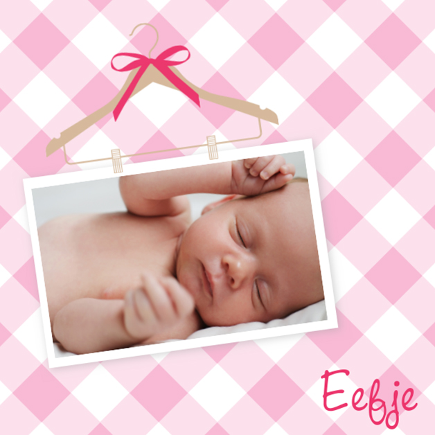 Kaartje "Foto & Kleerhangertje roze" Kaartje "Foto & Kleerhangertje roze"