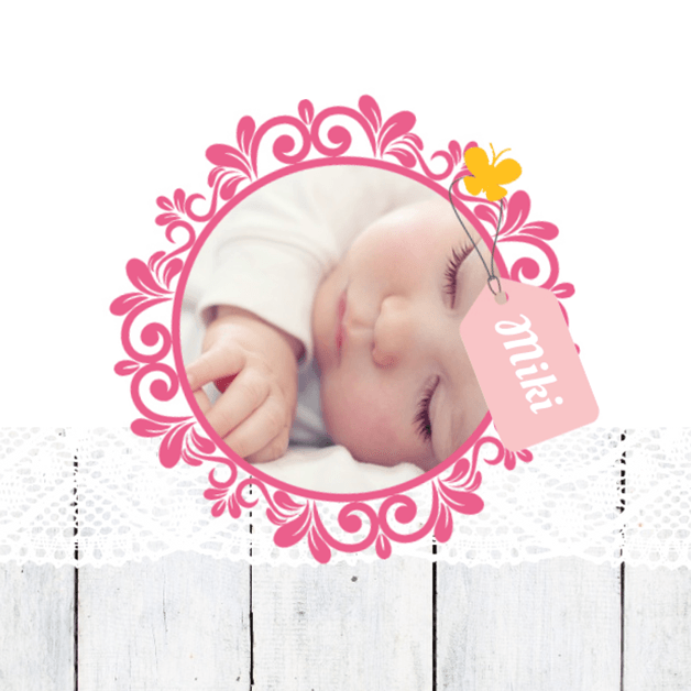 Kaartje "Foto & Hout met kant" Kaartje "Foto & Hout met kant"