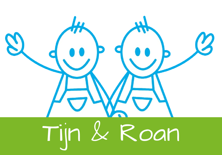 Kaart tweeling "Getekend broertjes" Kaart tweeling "Getekend broertjes"