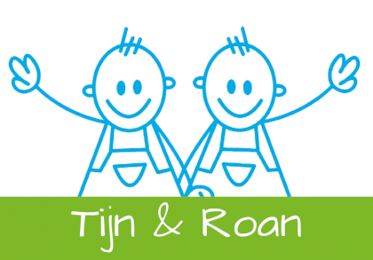 Kaart tweeling "Getekend broertjes" Kaart tweeling "Getekend broertjes"