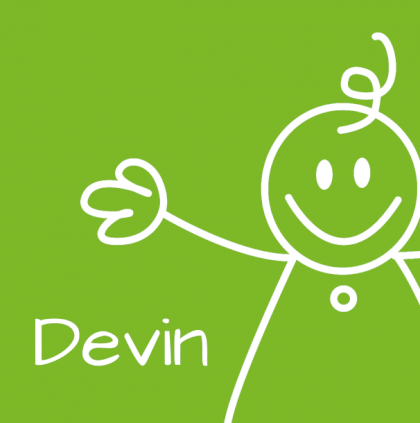 Kaartje "Getekend jongetje groen" Kaartje "Getekend jongetje groen"