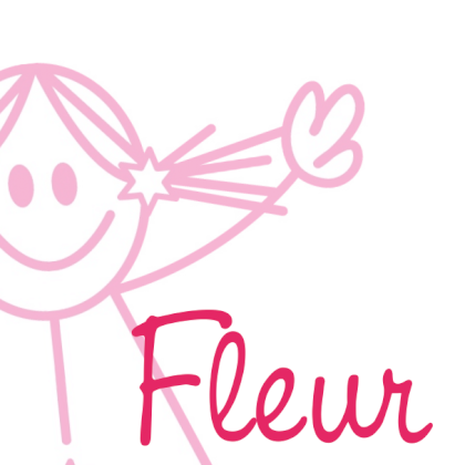 Kaartje "Getekend meisje roze" Kaartje "Getekend meisje roze"