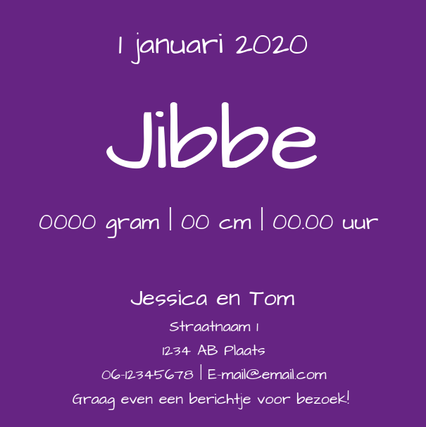 Kaartje "Getekend jongetje rood" Kaartje "Getekend jongetje rood"