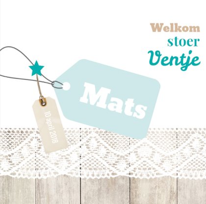 Gevouwen kaart "Blauw label & Kant"