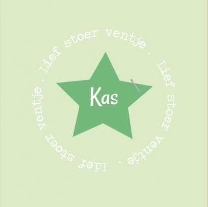 Gevouwen kaart "Ster & Mint groen"