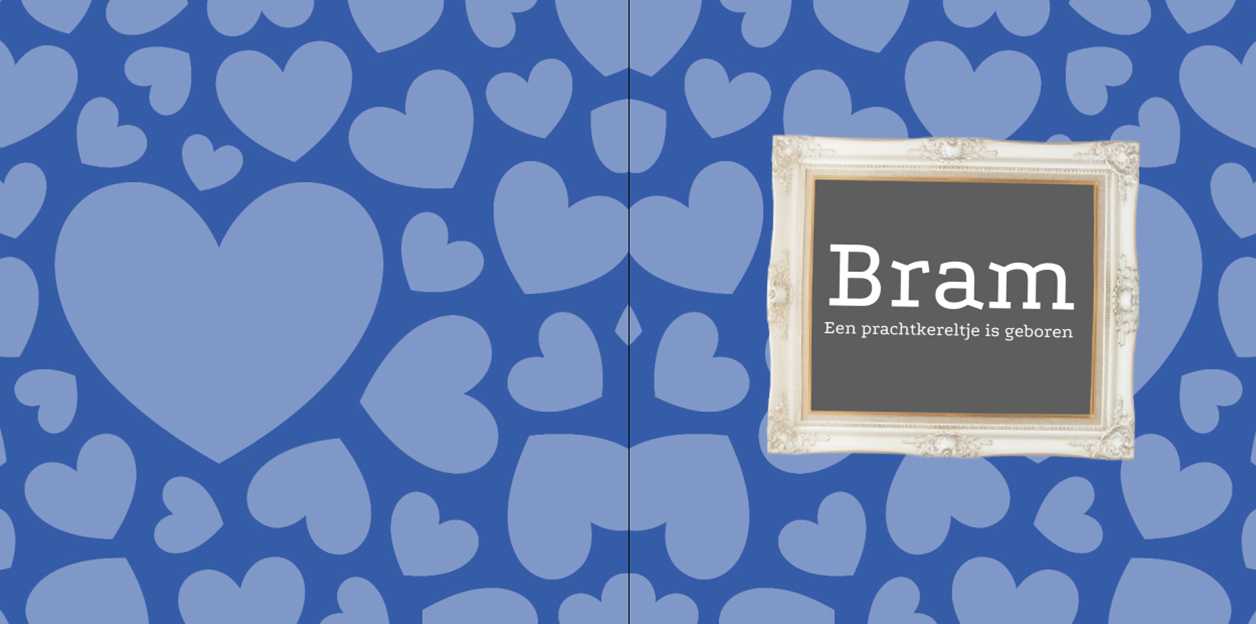 Gevouwen kaart "Blauw met hartjes" Gevouwen kaart "Blauw met hartjes"