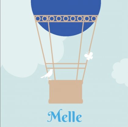 Gevouwen kaart "Blauwe luchtballon"