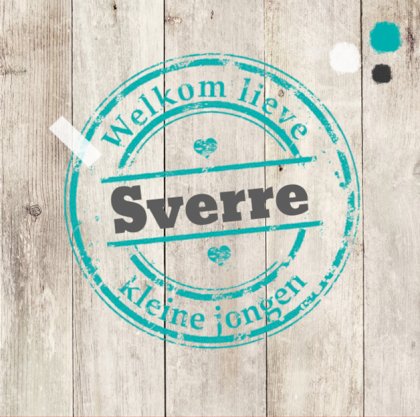 Gevouwen kaart "Hout & Poststempel"