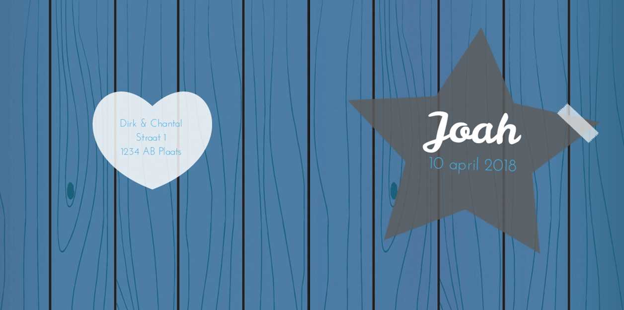 Gevouwen kaart "Ster op hout blauw" Gevouwen kaart "Ster op hout blauw"