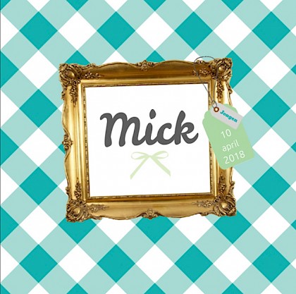 Gevouwen kaart "Gouden lijst & Blauwe ruitjes" Gevouwen kaart "Gouden lijst & Blauwe ruitjes"