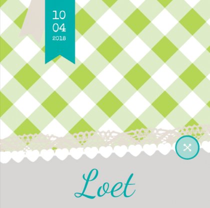 Gevouwen kaart "Groene ruitjes & Kant"