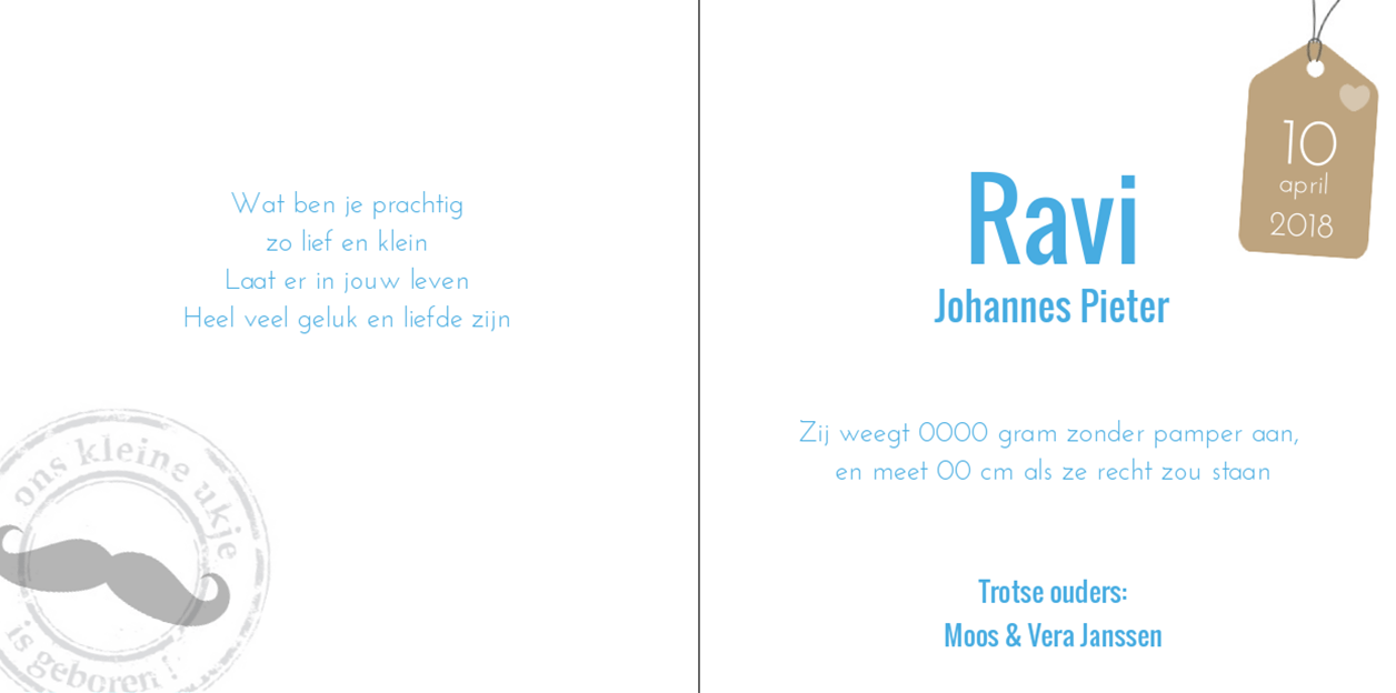 Gevouwen kaart "Label & stempel" Gevouwen kaart "Label & stempel"