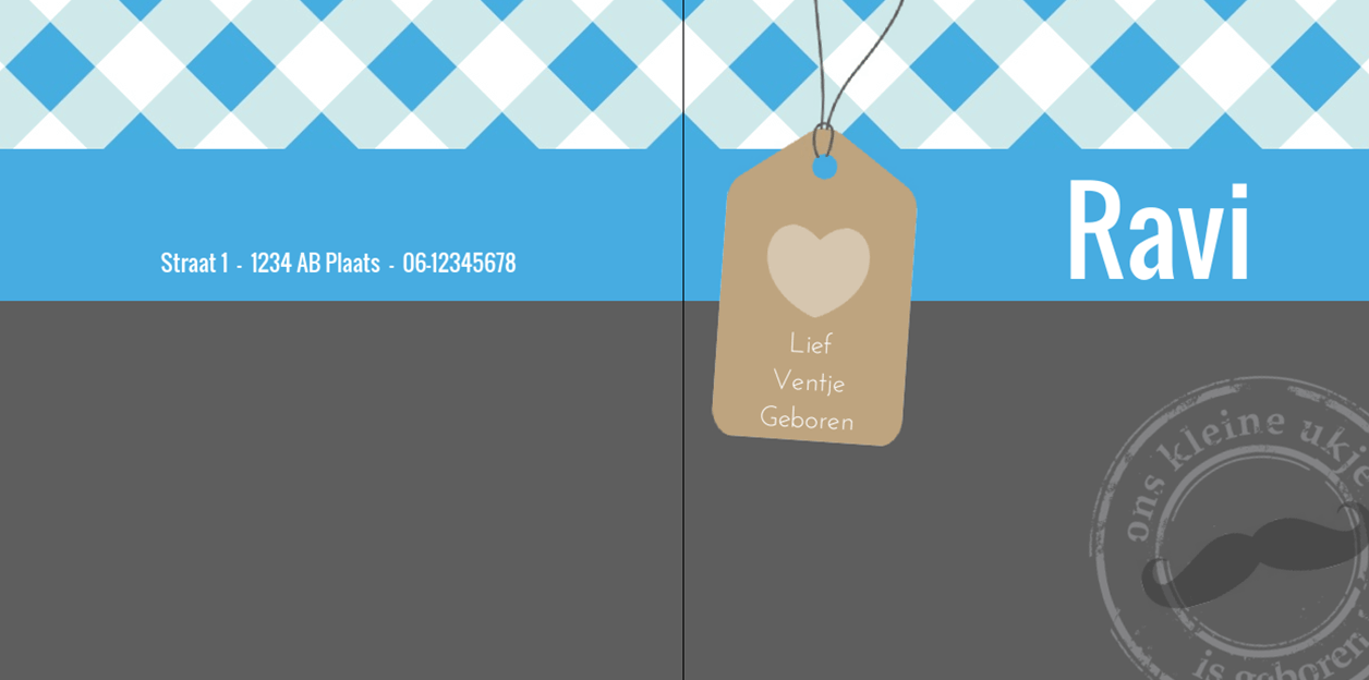 Gevouwen kaart "Label & stempel" Gevouwen kaart "Label & stempel"