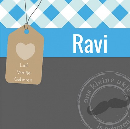 Gevouwen kaart "Label & stempel"