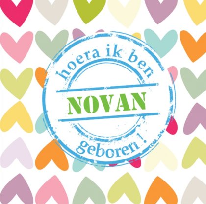 Gevouwen kaart "Gekleurde hartjes"