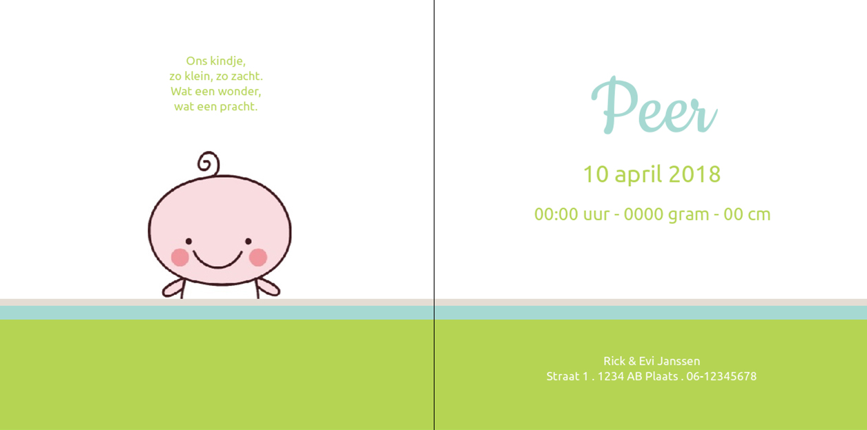 Gevouwen kaart "Baby" Gevouwen kaart "Baby"