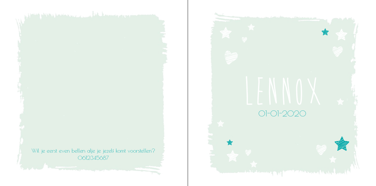 Gevouwen kaart "Lichtblauw & Sterretjes" Gevouwen kaart "Lichtblauw & Sterretjes"