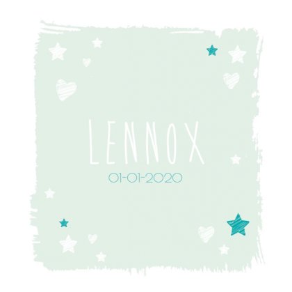 Gevouwen kaart "Lichtblauw & Sterretjes"