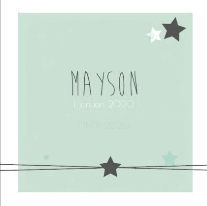 Gevouwen kaart "Sterretjes & Lichtblauw"