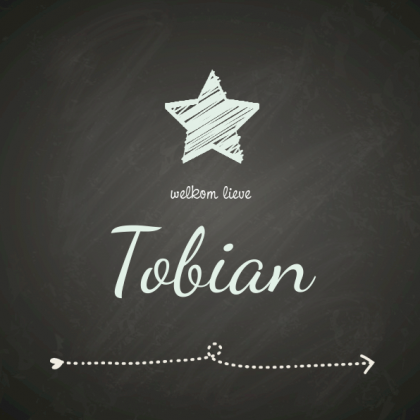 Gevouwen kaart "krijtbord & Ster"