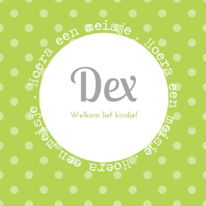 Kaartje "Groene stipjes"