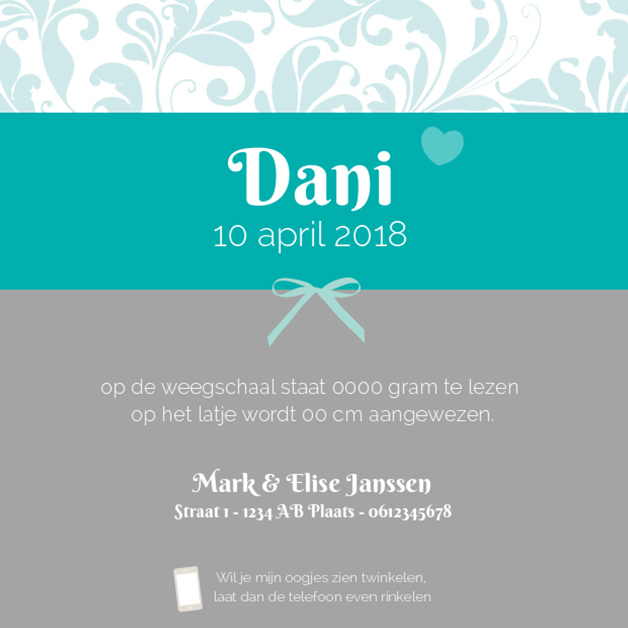 Kaartje "Grijs & Barok" Kaartje "Grijs & Barok"