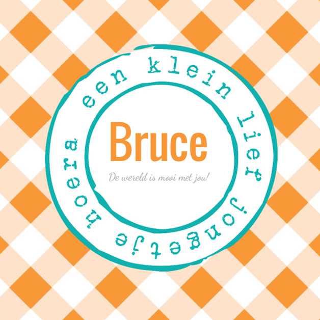 Kaartje "Oranje ruitjes & Stempel" Kaartje "Oranje ruitjes & Stempel"