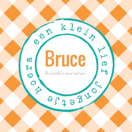 Kaartje "Oranje ruitjes & Stempel" Kaartje "Oranje ruitjes & Stempel"