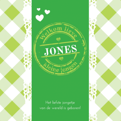 Kaartje "Groene ruitjes" Kaartje "Groene ruitjes"