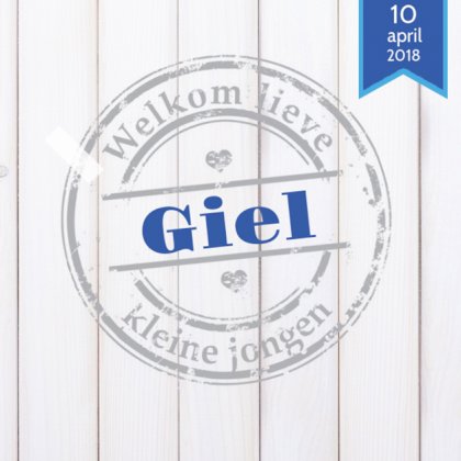 Kaartje "Stempel op hout"