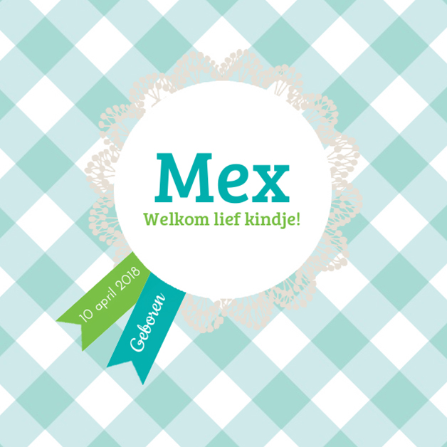 Kaartje "Blauwe ruitjes" Kaartje "Blauwe ruitjes"