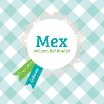 Kaartje "Blauwe ruitjes"