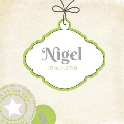 Kaartje "Hangertje op oud papier"