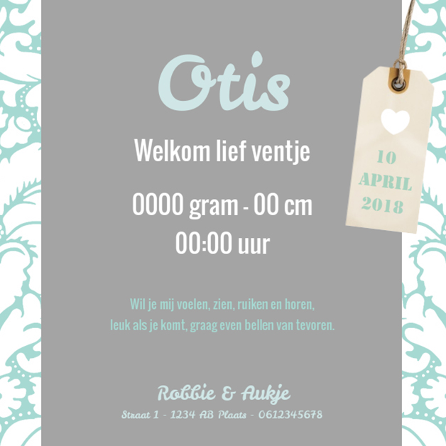 Kaartje "Labeltje & Barok" Kaartje "Labeltje & Barok"