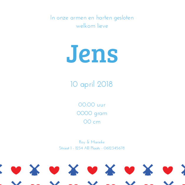 Kaartje "Holland" Kaartje "Holland"