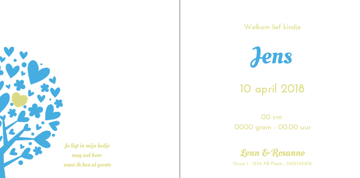 Gevouwen kaart "Hartjes boom" Gevouwen kaart "Hartjes boom"