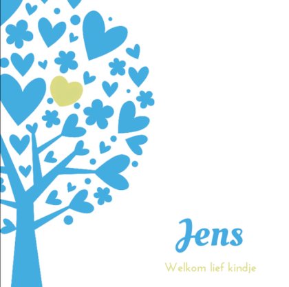 Gevouwen kaart "Hartjes boom" Gevouwen kaart "Hartjes boom"