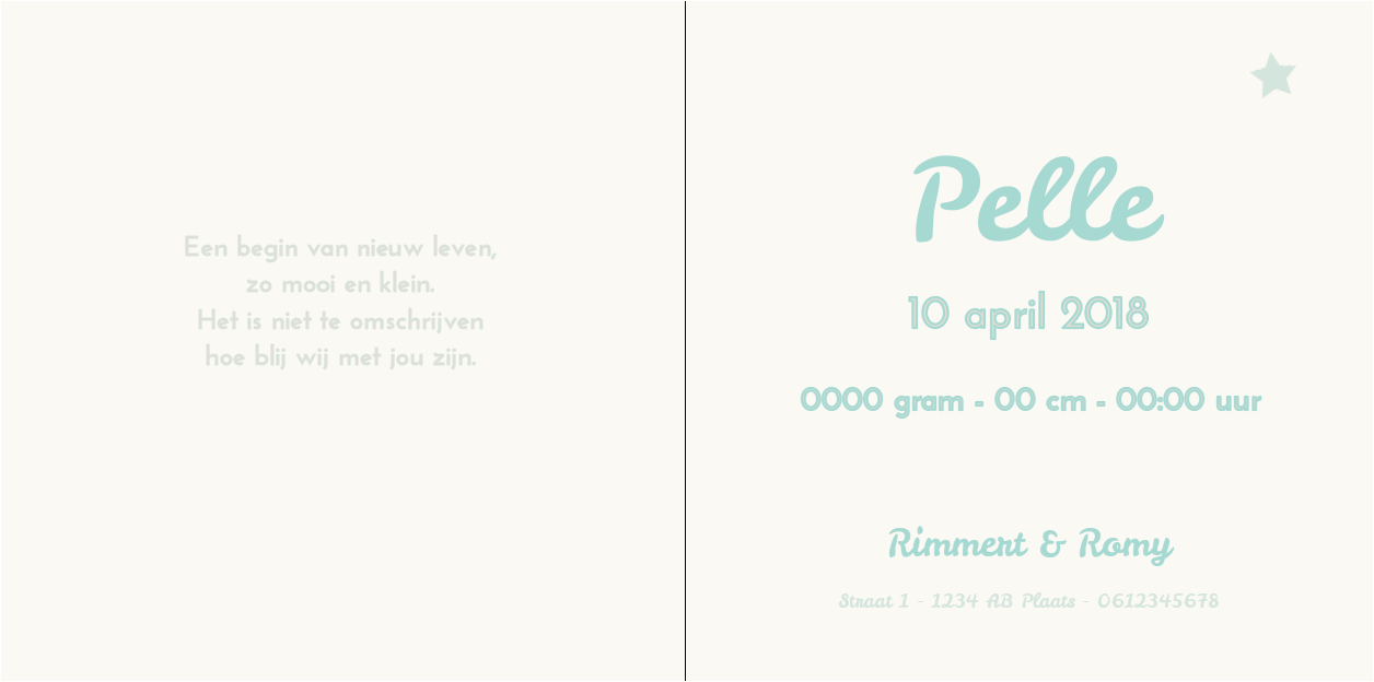 Gevouwen kaart "Hartjes & Blauw" Gevouwen kaart "Hartjes & Blauw"