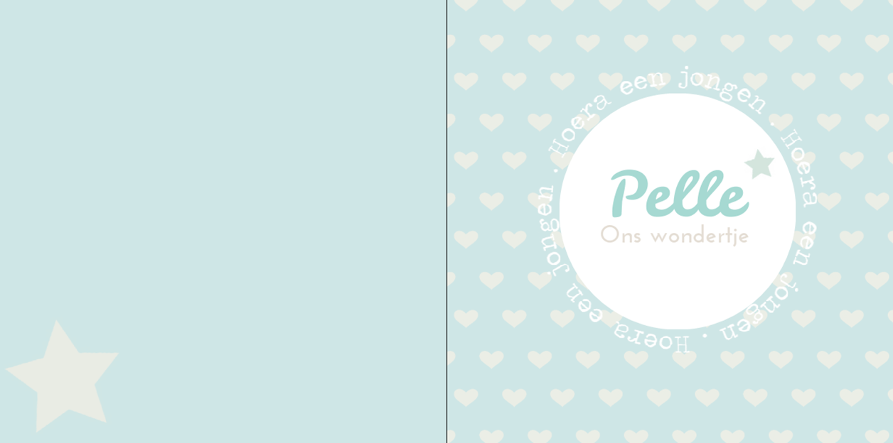 Gevouwen kaart "Hartjes & Blauw" Gevouwen kaart "Hartjes & Blauw"