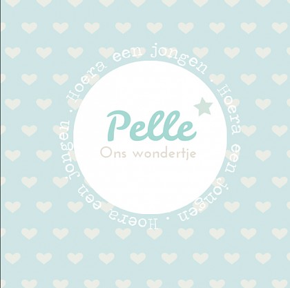 Gevouwen kaart "Hartjes & Blauw" Gevouwen kaart "Hartjes & Blauw"