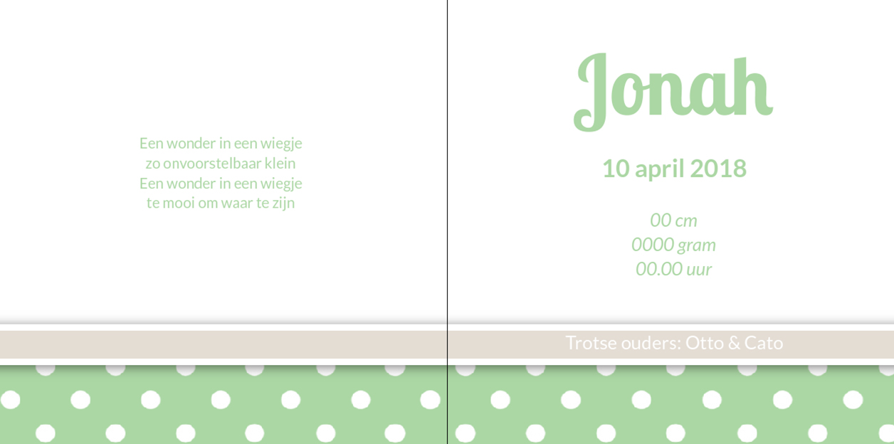 Gevouwen kaart "Groen & Stempel voetjes" Gevouwen kaart "Groen & Stempel voetjes"