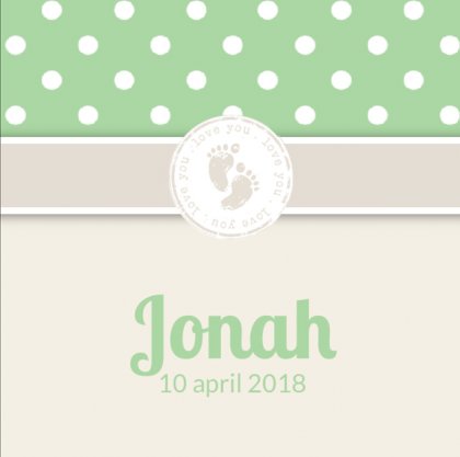 Gevouwen kaart "Groen & Stempel voetjes" Gevouwen kaart "Groen & Stempel voetjes"