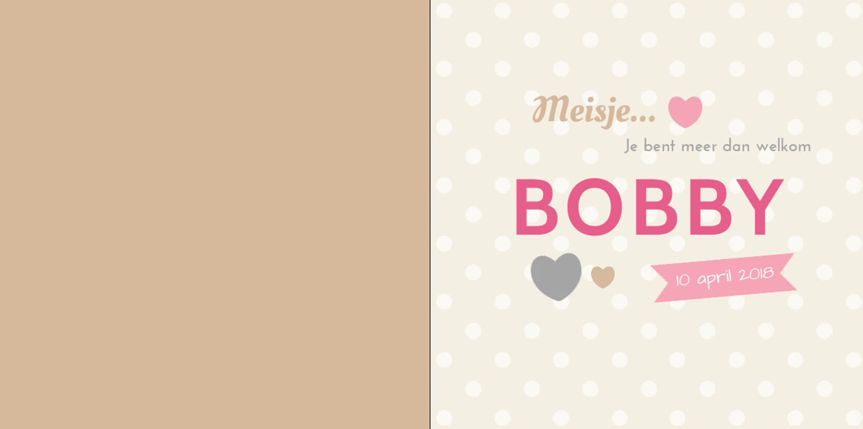 Gevouwen kaart "Hartjes & Stipjes" Gevouwen kaart "Hartjes & Stipjes"