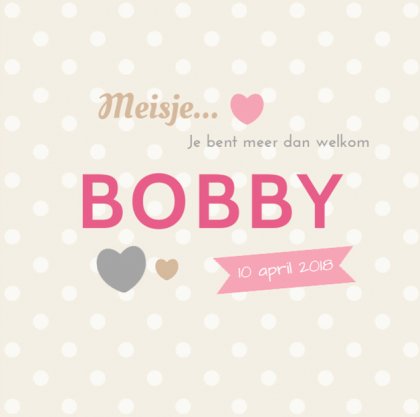 Gevouwen kaart "Hartjes & Stipjes"