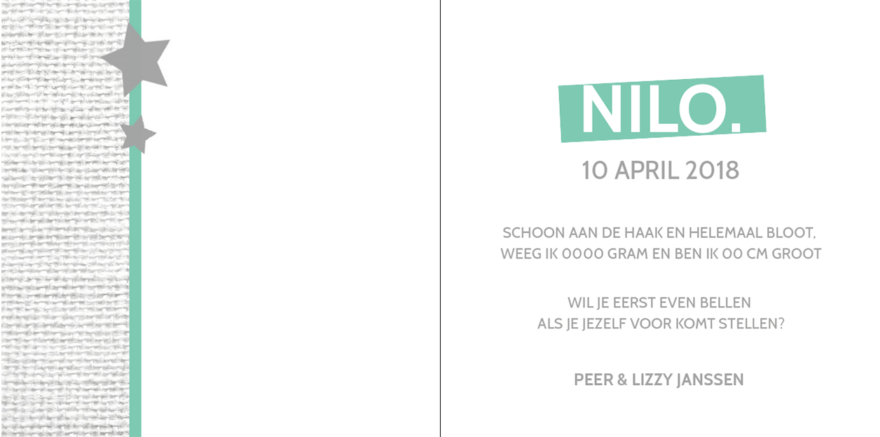 Gevouwen kaart "Ster & Linnen" Gevouwen kaart "Ster & Linnen"