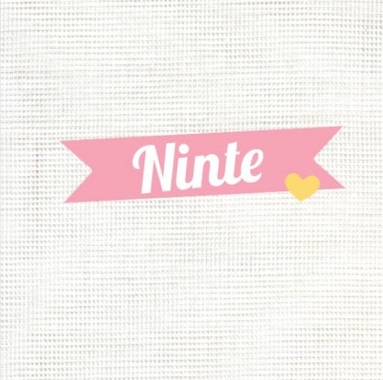 Gevouwen kaart "Roze banner & Linnen" Gevouwen kaart "Roze banner & Linnen"