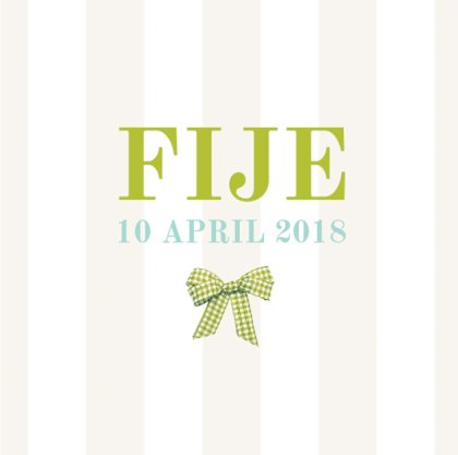 Gevouwen kaart "Groen strikje & Gestreept"