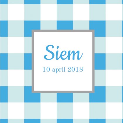 Gevouwen kaart "Blauwe ruitjes" Gevouwen kaart "Blauwe ruitjes"