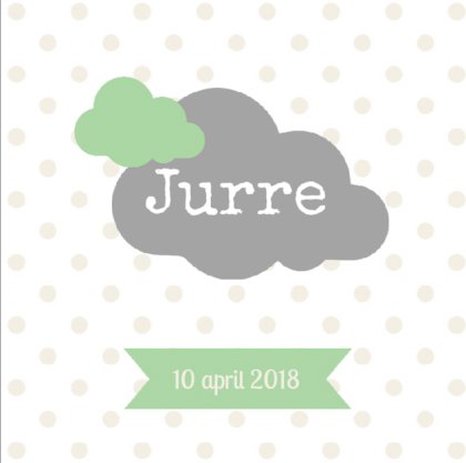 Gevouwen kaart " Wolkjes groen" Gevouwen kaart " Wolkjes groen"